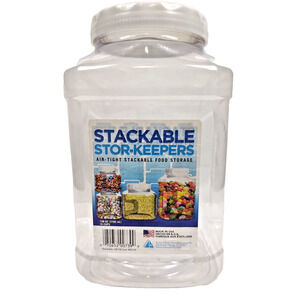 Clear Stackable Storage Jar Container 128oz Food Cookie Snack No BPA USA Made